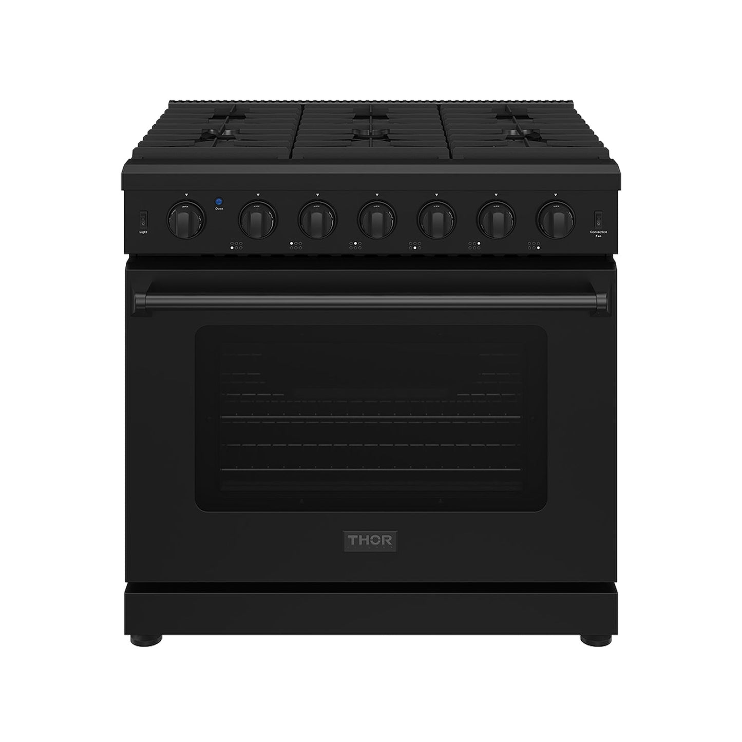 Thor Kitchen LRG3601UB 36 Inch Professional Gas Range In Black
