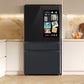 Samsung RF90F23AECE Bespoke 23 Cu. Ft. Counter Depth 4-Door French Door Refrigerator With Ai Family Hub™+ Ai Vision Inside™ In Charcoal Glass And Black/Charcoal