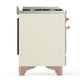Ilve UMD40FNR3AWP Ilve Umd40Fnr3Awp Majestic Iii 40 Inch Dual Fuel Range With 6 Burners And Griddle, Dual Function Burner Up To 25,000 Btu (Natural Gas, Triple Glass Door, Antique White, Copper)