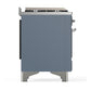 Ilve UM48FSNR3BGC Ilve Um48Fsnr3Bgc Majestic Iii 48 Inch Dual Fuel Range With 5 Black Brass Burners, Griddle And French Top, Dual Function Burner Up To 25,000 Btu (Natural Gas, Triple Glass Door, Blue Grey, Chrome)