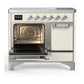 Ilve UMDIB40QNR3AWC Ilve Umdib40Qnr3Awc Majestic Iii 40 Inch Induction Range With 6 Elements, 3.82 Cu. Ft. Total Oven Capacity (Solid Door, Antique White, Chrome)