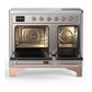 Ilve UMDIB40QNR3SSP Ilve Umdib40Qnr3Ssp Majestic Iii 40 Inch Induction Range With 6 Elements, 3.82 Cu. Ft. Total Oven Capacity (Solid Door, Stainless Steel, Copper)