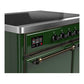 Ilve UMDIB40QNR3EGB Ilve Umdib40Qnr3Egb Majestic Iii 40 Inch Induction Range With 6 Elements, 3.82 Cu. Ft. Total Oven Capacity (Solid Door, Emerald Green, Burnished)