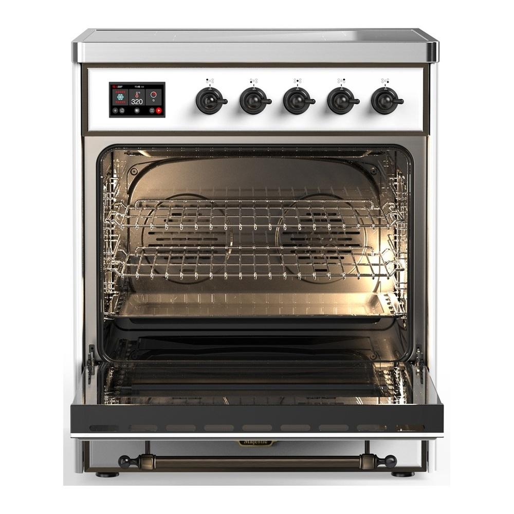 Ilve UMIB30QNR3RAB Ilve Umib30Qnr3Rab Majestic Iii 30 Inch Induction Range With 4 Elements, 4 Cu. Ft. Oven Capacity (Solid Door, Ral, Burnished)