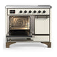Ilve UMDIB40QNR3AWB Ilve Umdib40Qnr3Awb Majestic Iii 40 Inch Induction Range With 6 Elements, 3.82 Cu. Ft. Total Oven Capacity (Solid Door, Antique White, Burnished)
