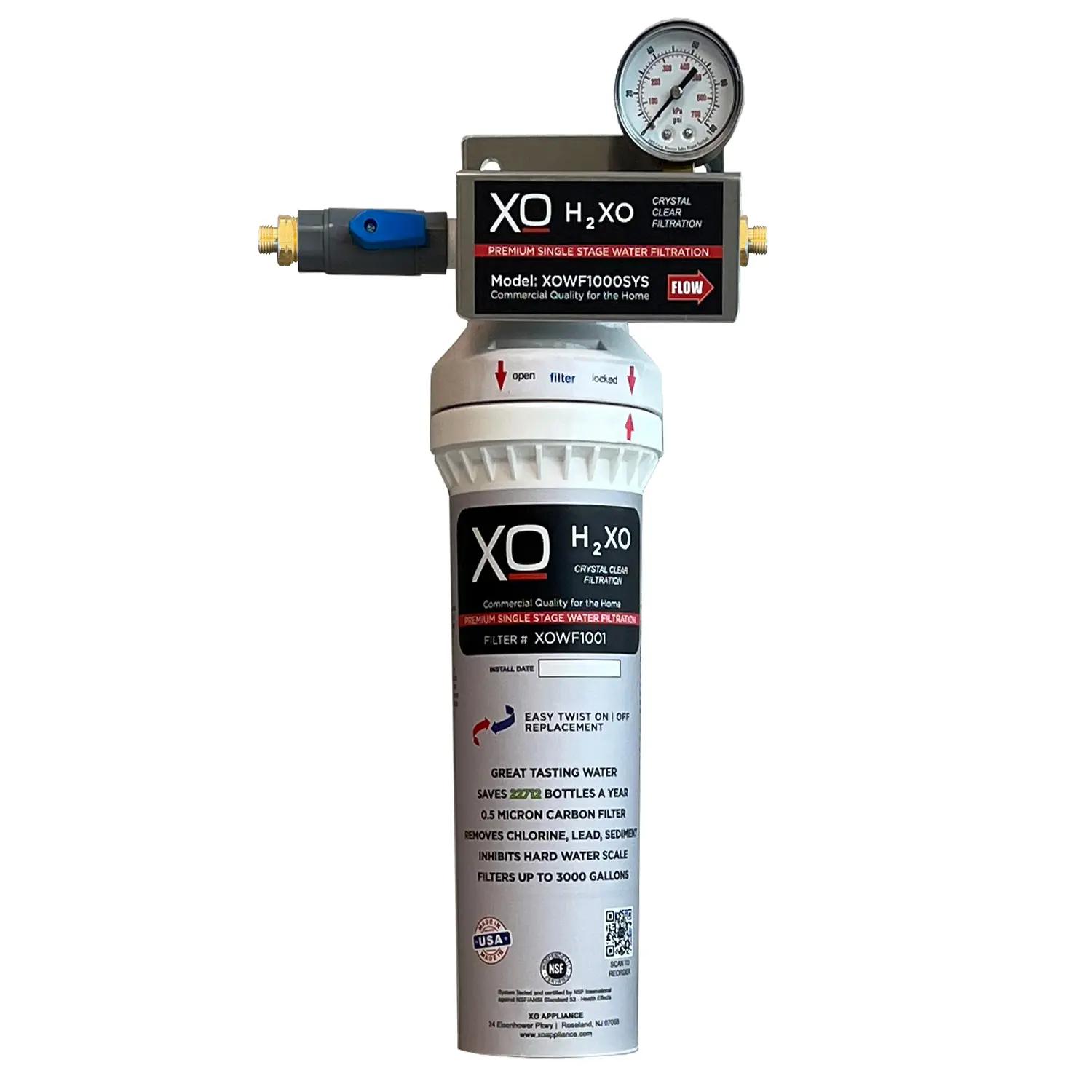 Xo Appliance XOWF1000SYS Single Stage Home Water Filtration System