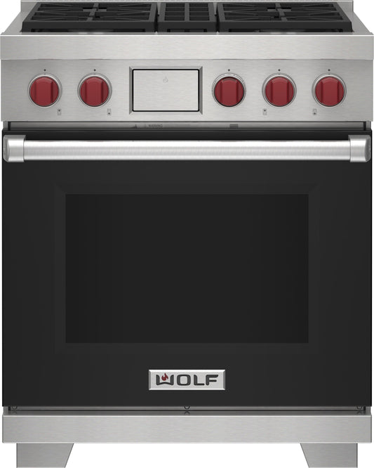 Wolf DF30450BKPLP 30" Dual Fuel Range - 4 Burners
