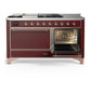 Ilve UM60FSQNR3BUP Ilve Um60Fsqnr3Bup Majestic Iii 60 Inch Dual Fuel Range With 7 Burners, Griddle And French Top, Dual Function Burner With Up To 25,000 Btu (Natural Gas, Solid Door, Burgundy, Copper)