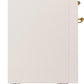 Ilve UPI486NMPAWG Nostalgie Ii 48 Inch Electric Freestanding Range In Antique White With Brass Trim