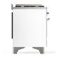 Ilve UM36FNR3WHC Ilve Um36Fnr3Whc Majestic Iii 36 Inch Dual Fuel Range With 6 Black Brass Burners And Griddle, Dual Function Burner Up To 25,000 Btu (Triple Glass Door, White, Chrome, Natural Gas)