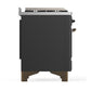 Ilve UM60FSNR3MGBLP Ilve Um60Fsnr3Mgblp Majestic Iii 60 Inch Dual Fuel Range With 7 Burners, Griddle And French Top, Dual Function Burner With Up To 25,000 Btu (Liquid Propane, Triple Glass Door, Graphite Matte, Burnished)