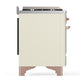 Ilve UM36FNR3AWP Ilve Um36Fnr3Awp Majestic Iii 36 Inch Dual Fuel Range With 6 Black Brass Burners And Griddle, Dual Function Burner Up To 25,000 Btu (Triple Glass Door, Antique White, Copper, Natural Gas)