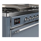 Ilve UM60FSQNR3BGC Ilve Um60Fsqnr3Bgc Majestic Iii 60 Inch Dual Fuel Range With 7 Burners, Griddle And French Top, Dual Function Burner With Up To 25,000 Btu (Natural Gas, Solid Door, Blue Grey, Chrome)