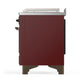 Ilve UM48FSNR3BUBLP Ilve Um48Fsnr3Bublp Majestic Iii 48 Inch Dual Fuel Range With 5 Black Brass Burners, Griddle And French Top, Dual Function Burner Up To 25,000 Btu (Liquid Propane, Triple Glass Door, Burgundy, Burnished)