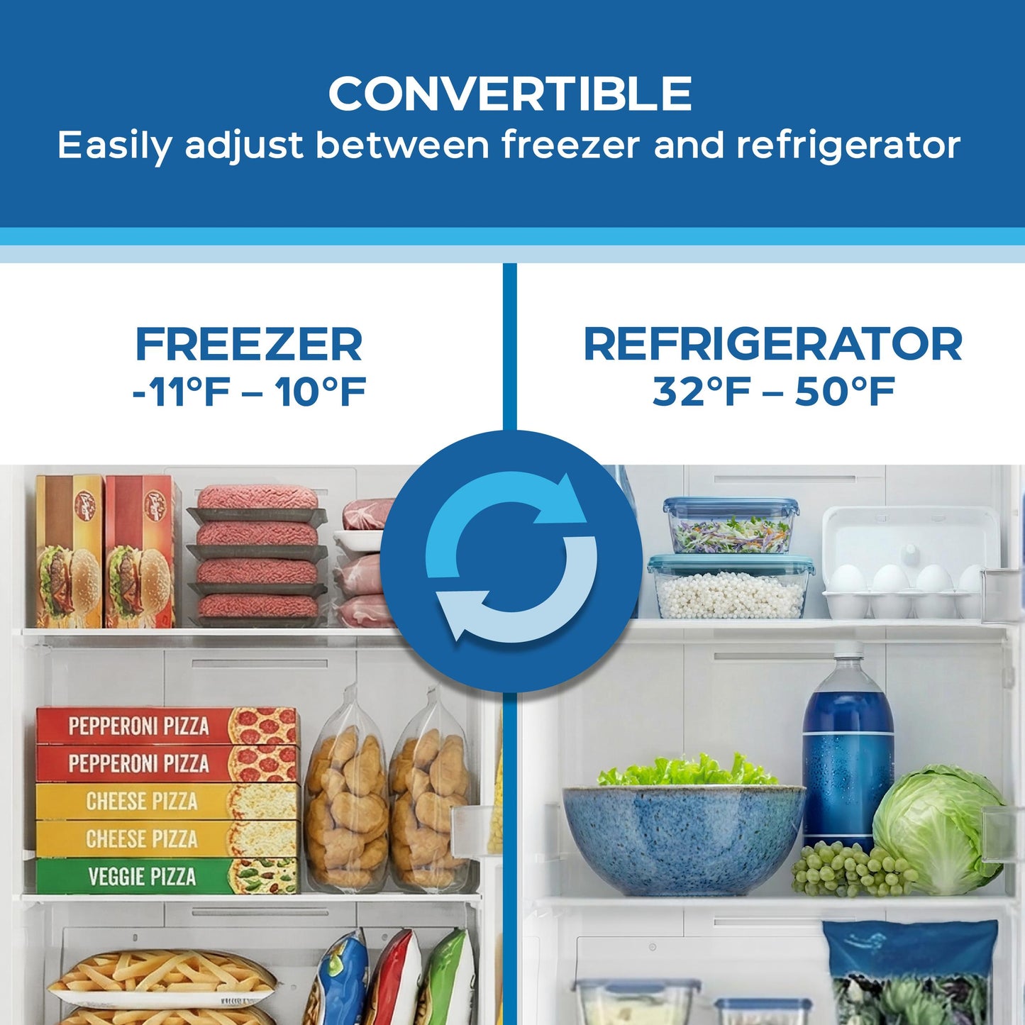 Avanti AV210VFLJM0W Avanti Maxxspace Insulation™ Technology Garage-Ready Frost-Free Convertible Upright Freezer, 21 Cu. Ft., Energy Star, White (Av210Vfljm0W)