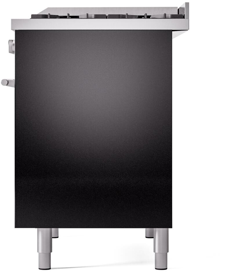 Ilve UPD40FWMPBK Professional Plus Ii 40 Inch Dual Fuel Natural Gas Freestanding Range In Glossy Black With Trim