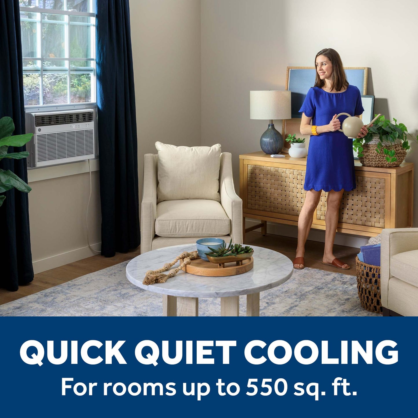 Ge Appliances AWGH12WWF Ge® 12,000 Btu Smart Heat/Cool Electronic Window Air Conditioner For Large Rooms Up To 550 Sq. Ft.