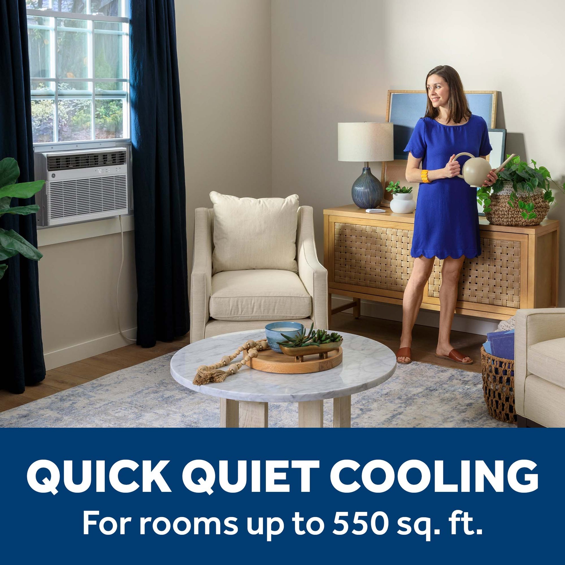 Ge Appliances AWGH12WWF Ge® 12,000 Btu Smart Heat/Cool Electronic Window Air Conditioner For Large Rooms Up To 550 Sq. Ft.