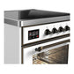 Ilve UMIB30NR3WHB Ilve Umib30Nr3Whb Majestic Iii 30 Inch Induction Range With 4 Elements, 4 Cu. Ft. Oven Capacity (Triple Glass Door, White, Burnished)
