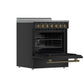 Forno FFSEL601130BLK Forno Paolo 30-Inch Freestanding Electric Range, Black, 4.38 Cu.Ft, True Convection Oven, Energy Efficient