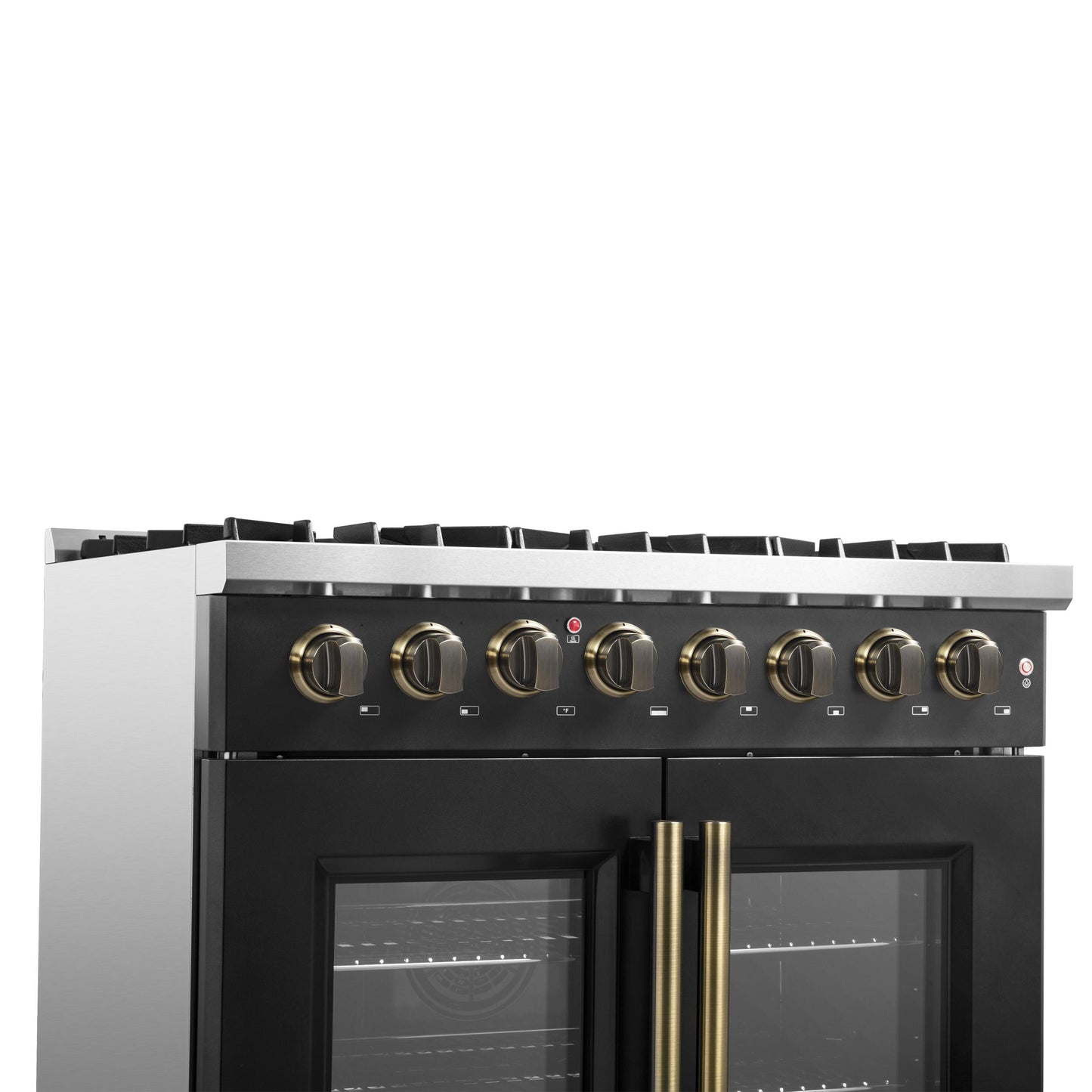 Forno FFSGS635636BLK Forno Galiano 36-Inch Freestanding French Door Dual Fuel Range Black