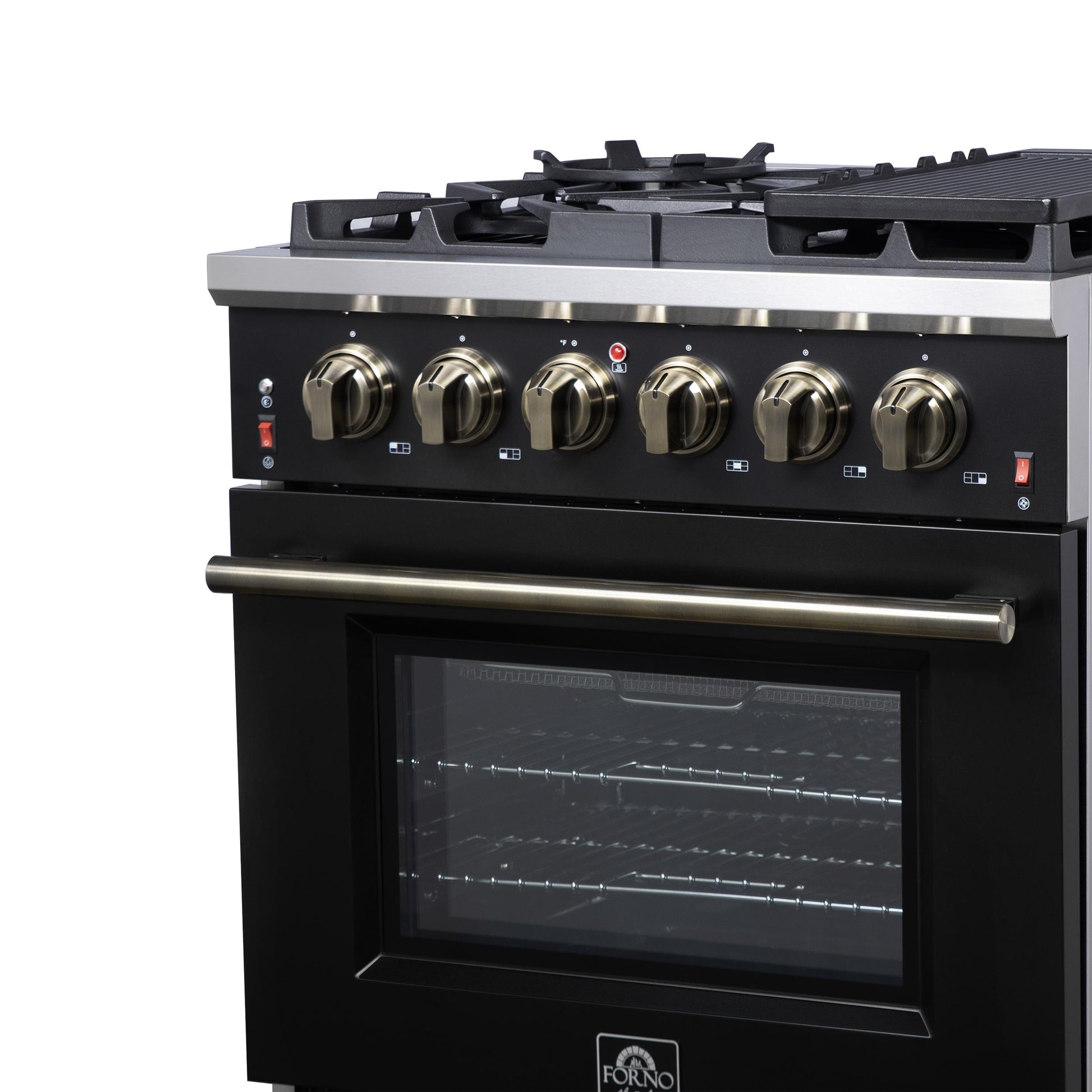 Forno FFSGS623930BLK Forno Massimo 30-Inch Black Freestanding Gas Range, 5 Burners, True Convection Oven