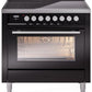 Ilve UPI366WMPBK Professional Plus Ii 36 Inch Electric Freestanding Range In Glossy Black With Trim