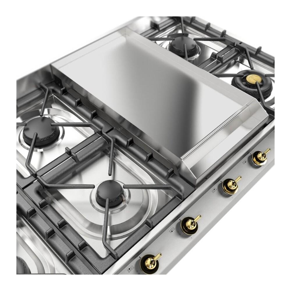 Ilve UHCP1265FNSSG Ilve Uhcp1265Fnssg Nostalgie Ii 48 Inch Built-In Gas Cooktop With 8 Burners, Griddle, In Stainless Steel (Natural Gas)