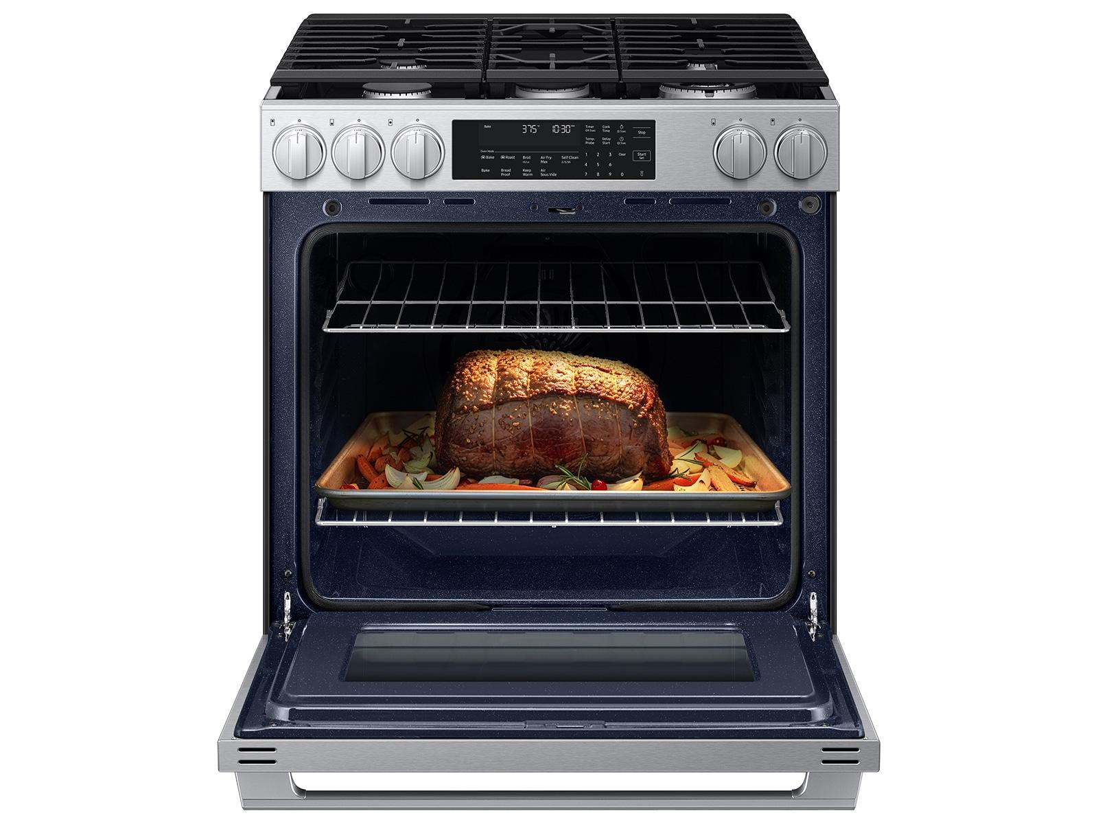 Samsung NSG90H63SRAA Bespoke Smart Slide-In Dual Fuel Range Pro Style Elite Design Illuminated Knobs Air Fry Max