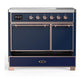 Ilve UMDIB40QNR3MBP Ilve Umdib40Qnr3Mbp Majestic Iii 40 Inch Induction Range With 6 Elements, 3.82 Cu. Ft. Total Oven Capacity (Solid Door, Midnight Blue, Copper)