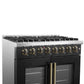 Forno FFSGS635636BLK Forno Galiano 36-Inch Freestanding French Door Dual Fuel Range Black