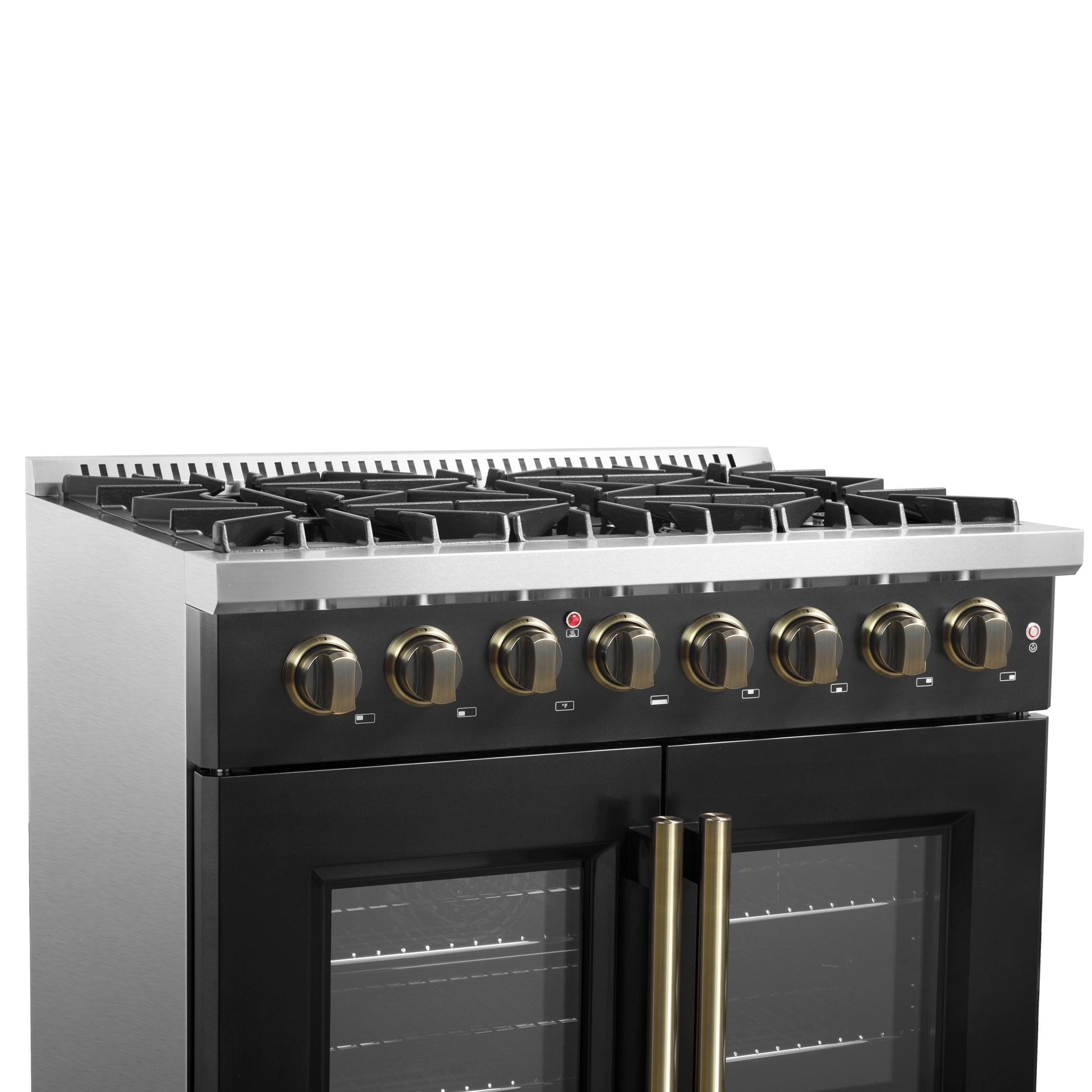 Forno FFSGS635636BLK Forno Galiano 36-Inch Freestanding French Door Dual Fuel Range Black