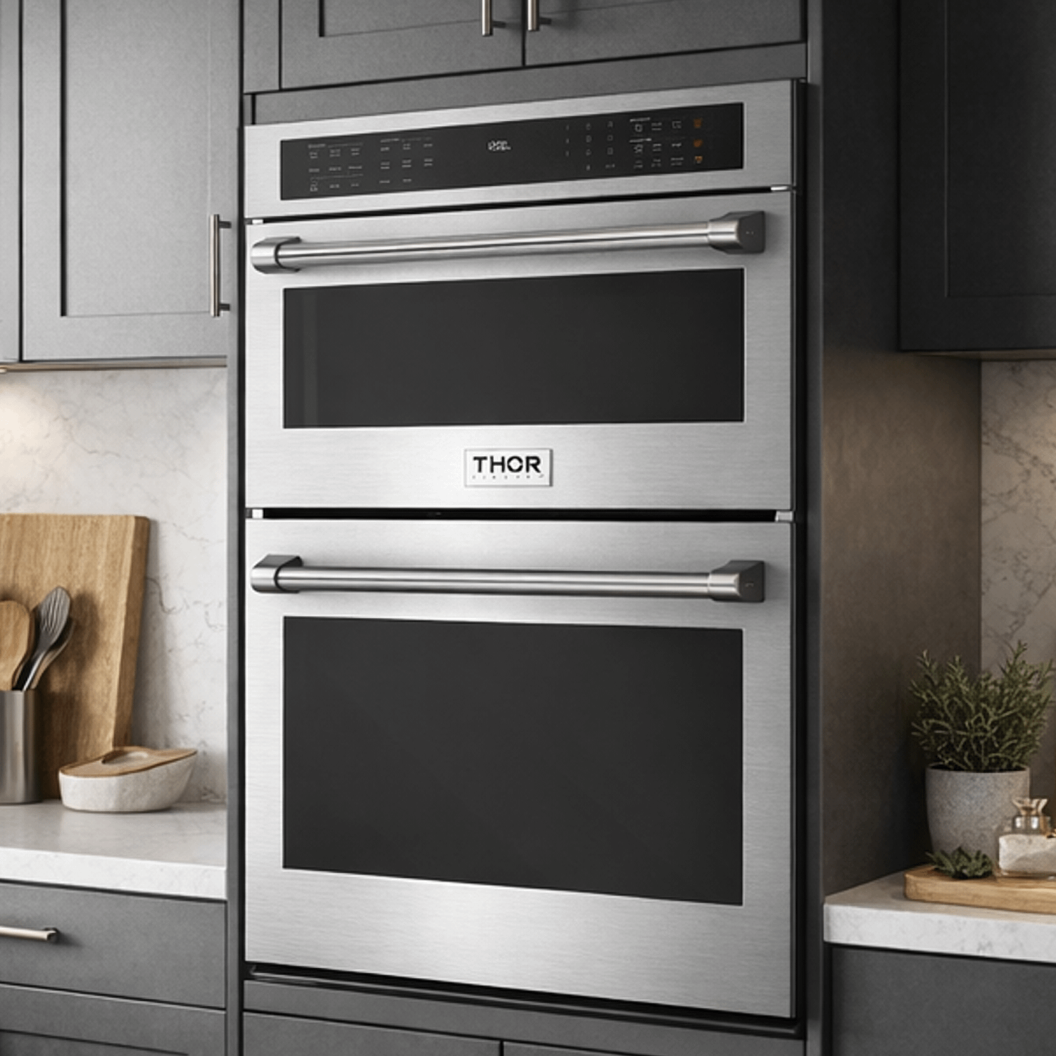 Thor Kitchen TMW30ED Professional 30-Inch Combination Microwave Wall Ovens- Stainless Steel