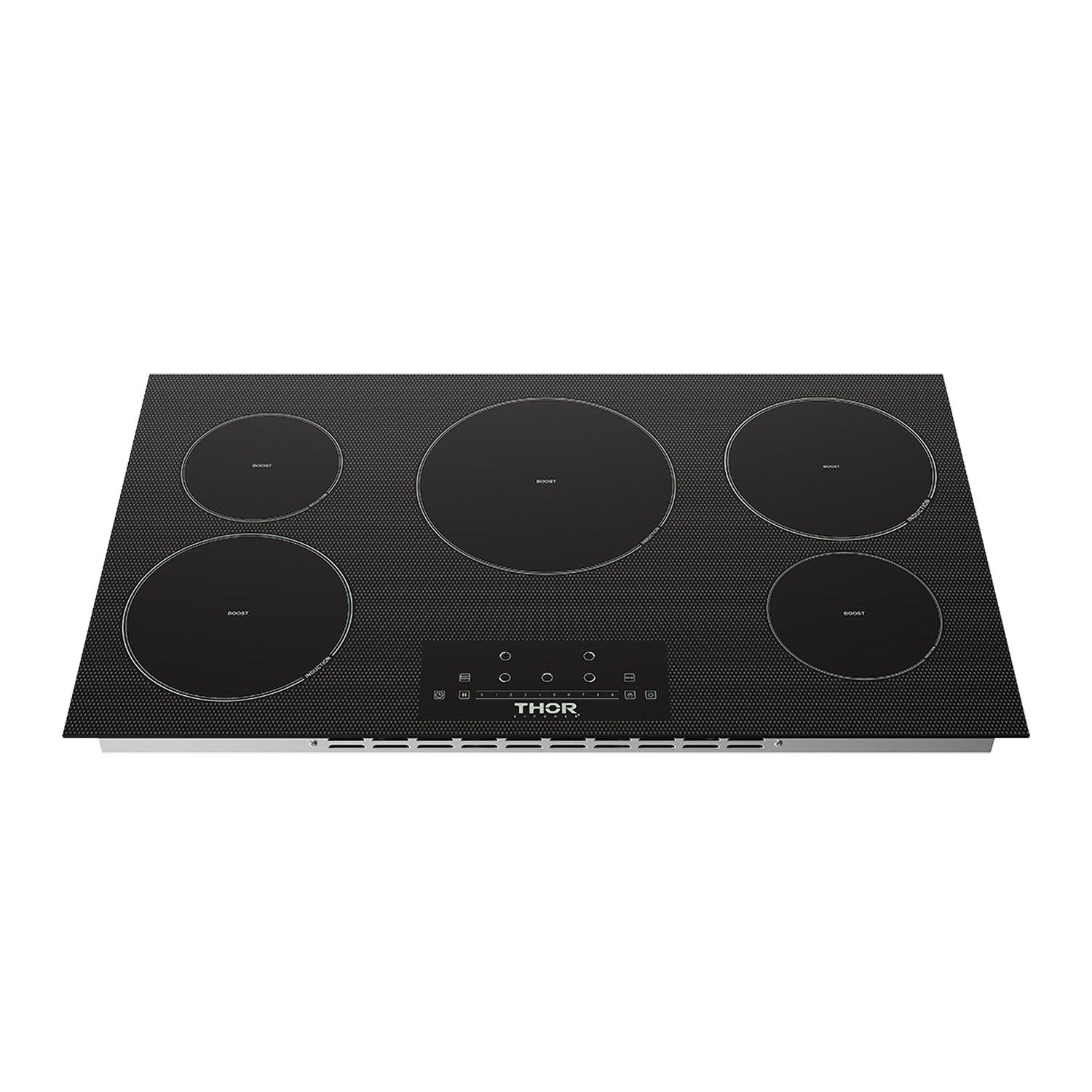 Thor Kitchen PIH36 36 Inch 5-Element Induction Cooktop In Black With Touch Controls
