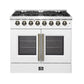 Forno FFSGS635636WHT Forno Galiano 36-Inch Freestanding French Door Dual Fuel Range White