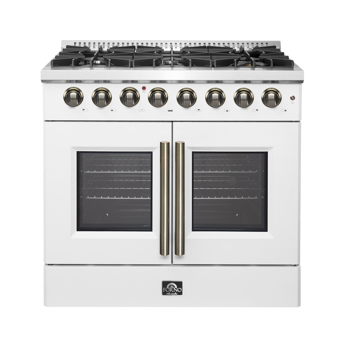 Forno FFSGS635636WHT Forno Galiano 36-Inch Freestanding French Door Dual Fuel Range White