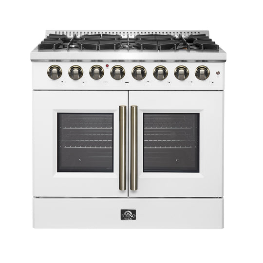 Forno FFSGS635636WHT Forno Galiano 36-Inch Freestanding French Door Dual Fuel Range White