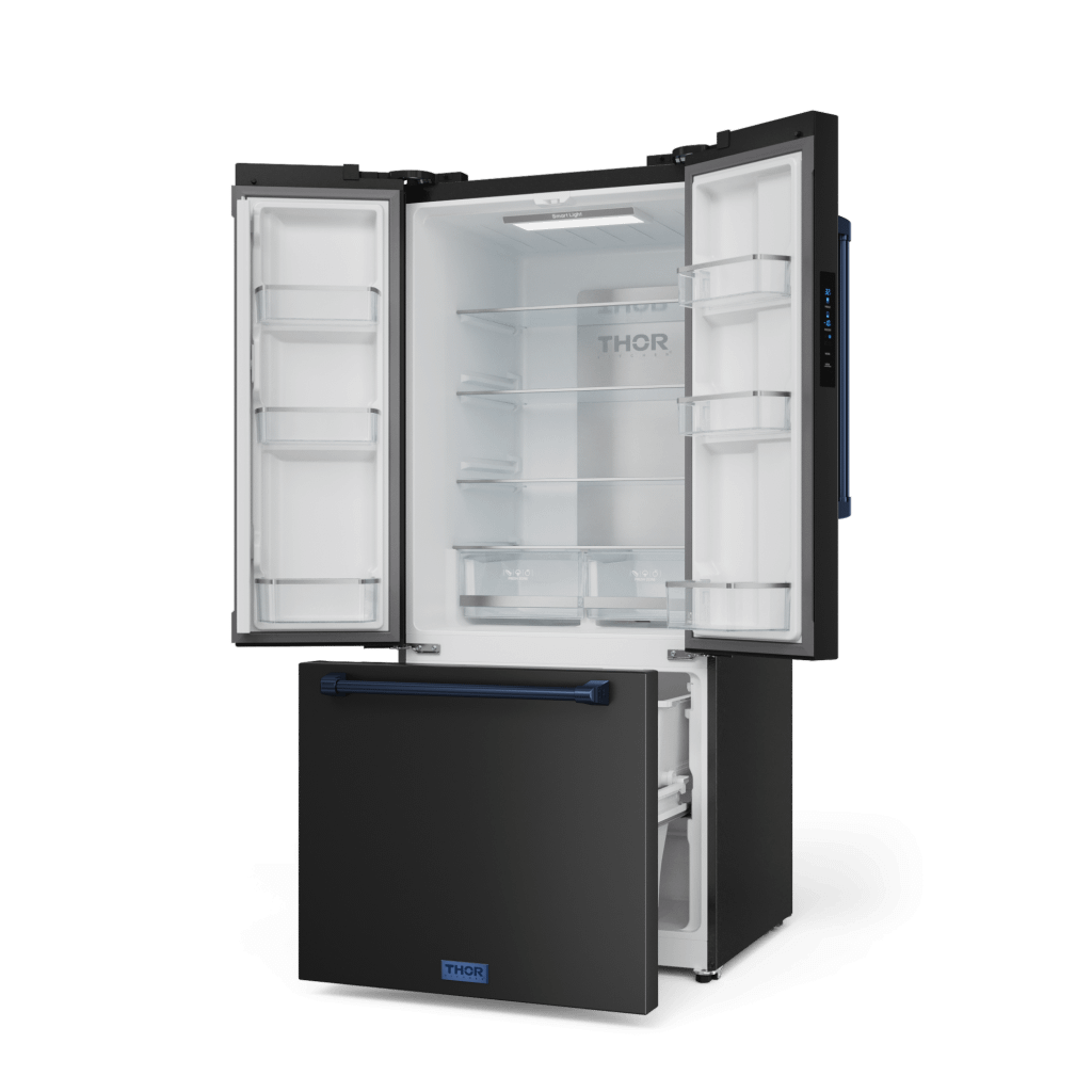 Thor Kitchen RF3017FFD00BLU 30 Inch 17.7 Cu Ft French Door Counter Depth Refrigerator With Ice Maker In Black/Navy Blue Gordon Ramsay Series - Rf3017Ffd00-Blu
