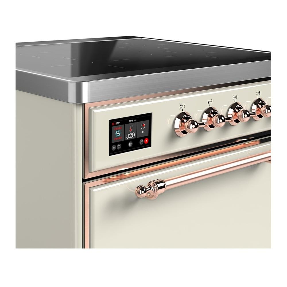 Ilve UMIB30QNR3AWP Ilve Umib30Qnr3Awp Majestic Iii 30 Inch Induction Range With 4 Elements, 4 Cu. Ft. Oven Capacity (Solid Door, Antique White, Copper)