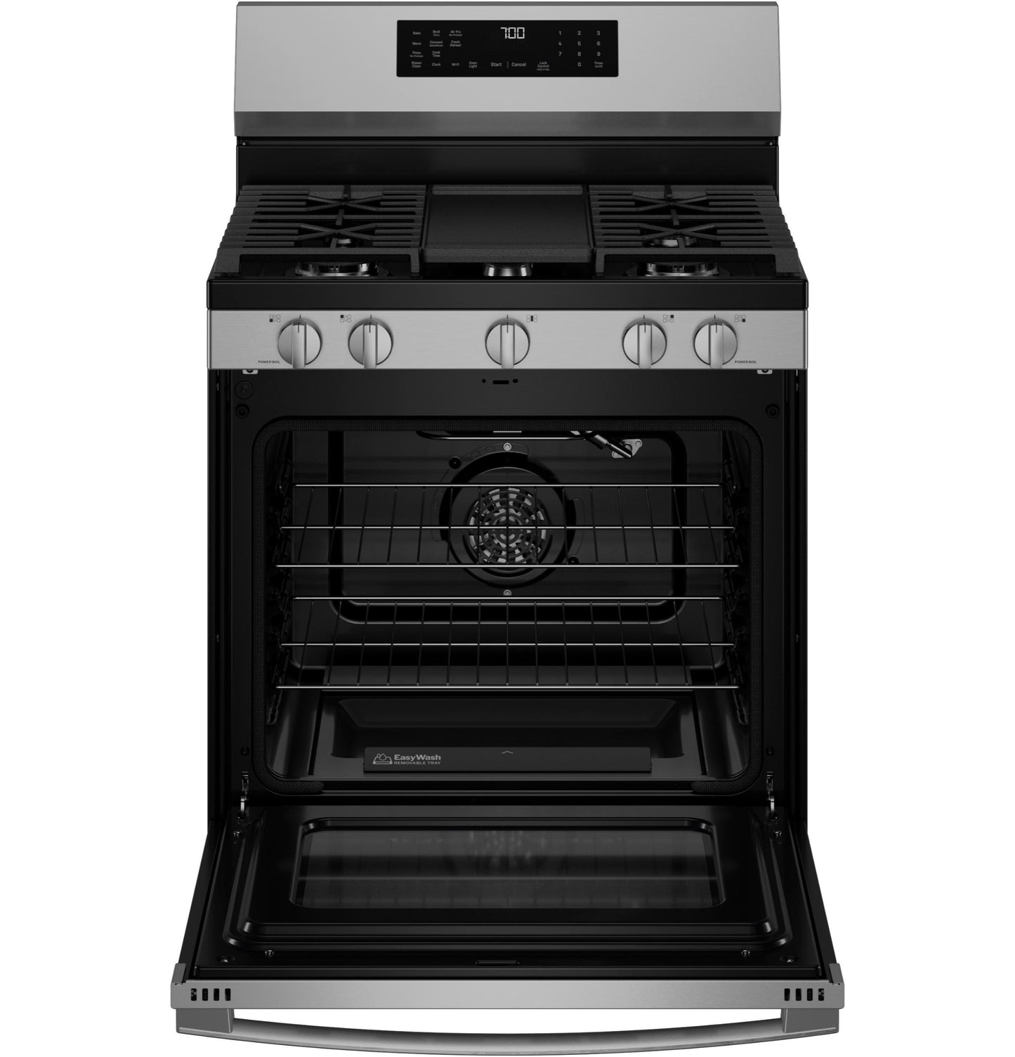 Ge Appliances PGF700AYFS Ge Profile™ 30" Smart Free-Standing Gas Convection Range With No Preheat Air Fry And Easywash™ Oven Tray