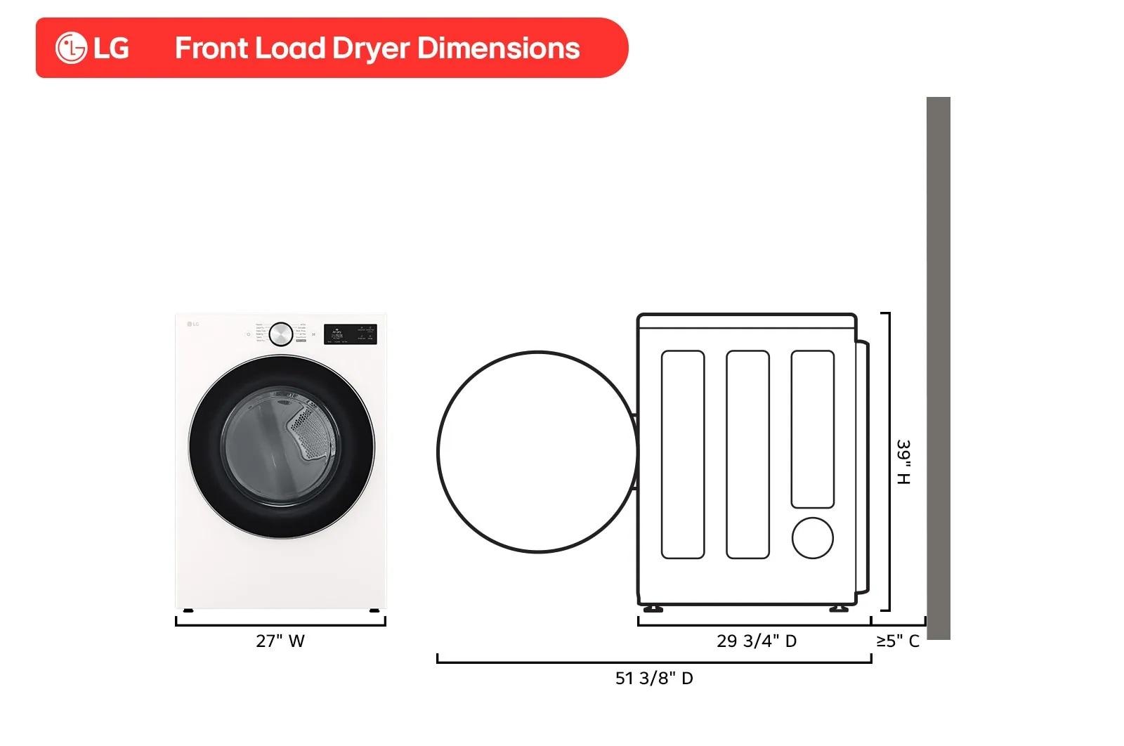 Lg DLGX5801A 7.4 Cu. Ft. Ultra Large Capacity Smart Front Load Gas Dryer With Turbosteam®, Ai Sensing And Hybrid Electronic Controls With Lcd Display