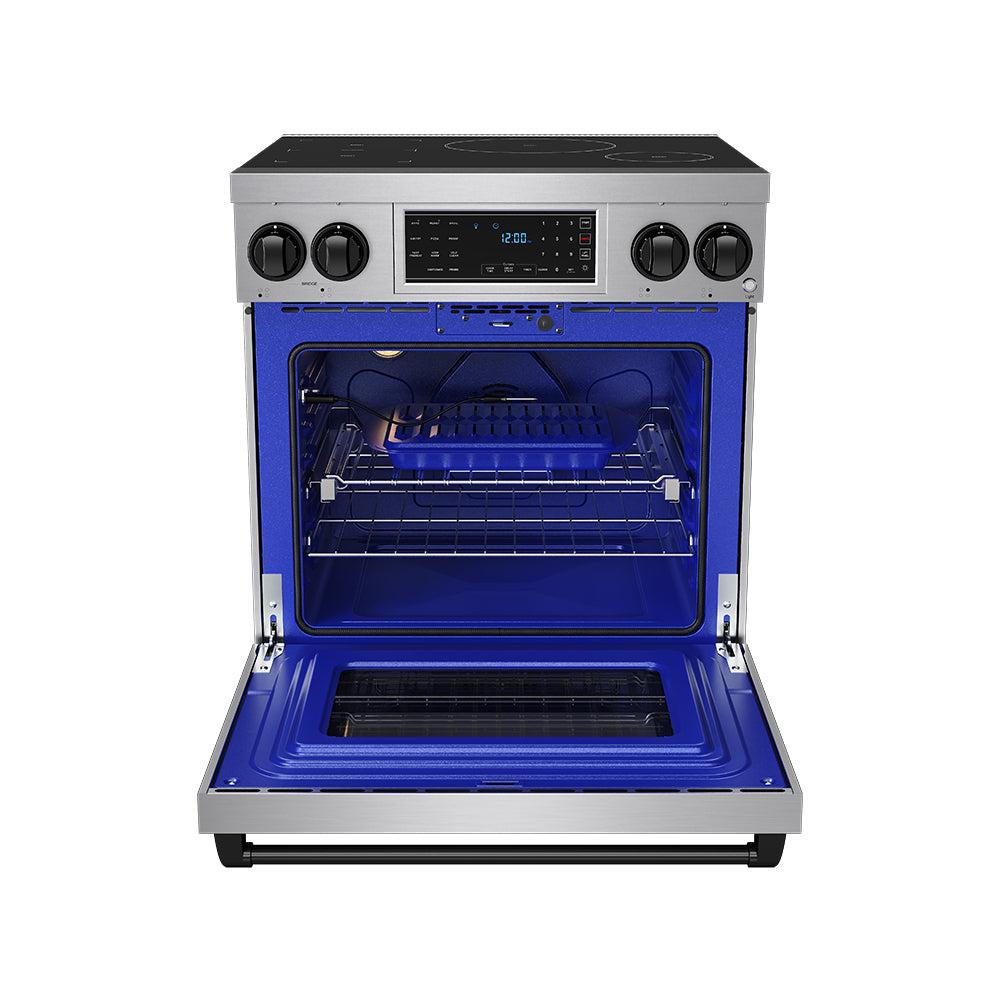 Thor Kitchen RSI30BLK 30 Inch Professional Induction Range With Tilt Panel Touch Control In Stainless Steel And Black Gordon Ramsay Series