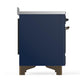 Ilve UMIB48NR3MBB Ilve Umib48Nr3Mbb Majestic Iii 48 Inch Induction Range With 6 Elements, 5.02 Cu. Ft. Total Oven Capacity (Triple Glass Door, Midnight Blue, Burnished)