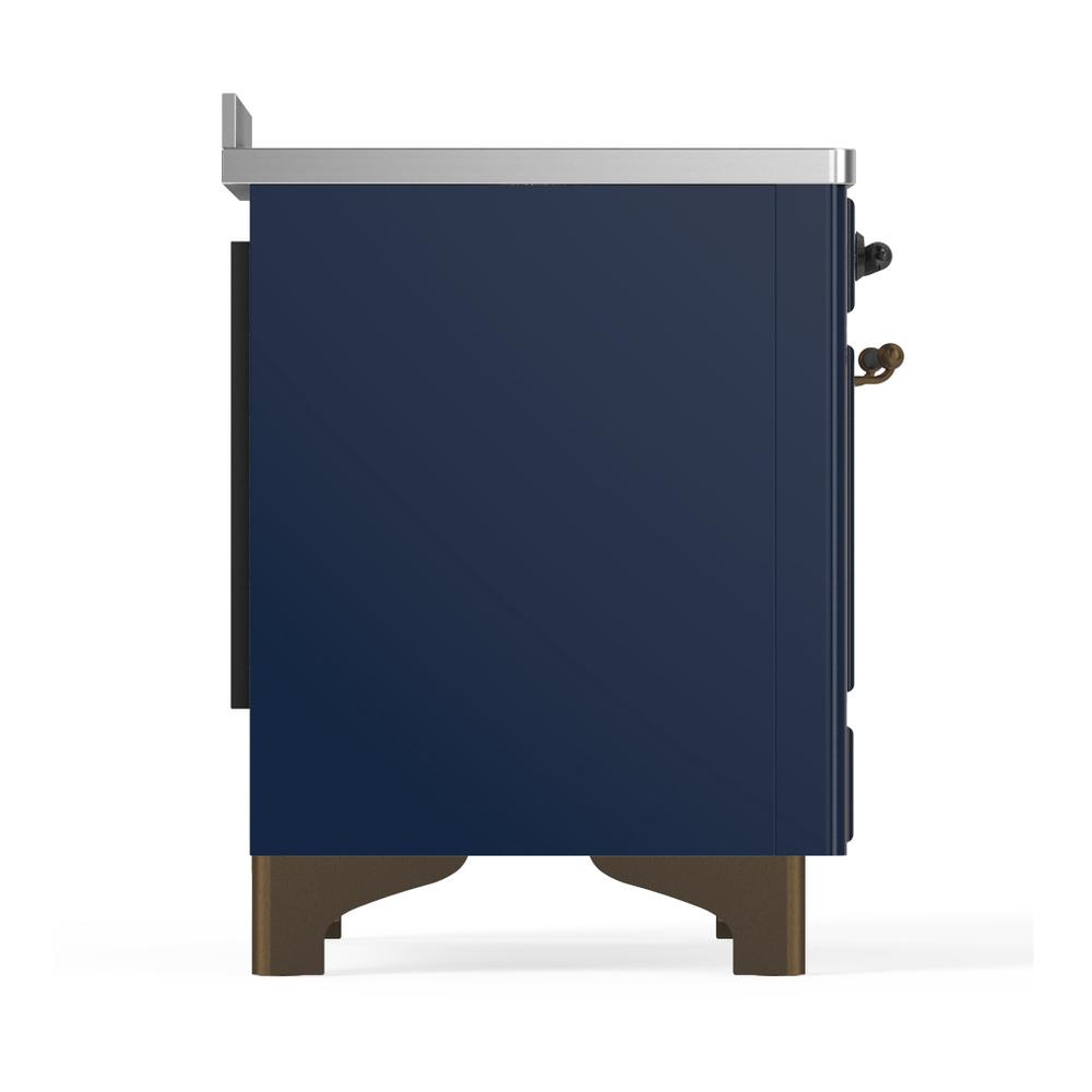 Ilve UMIB48NR3MBB Ilve Umib48Nr3Mbb Majestic Iii 48 Inch Induction Range With 6 Elements, 5.02 Cu. Ft. Total Oven Capacity (Triple Glass Door, Midnight Blue, Burnished)