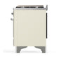 Ilve UM60FSQNR3AWC Ilve Um60Fsqnr3Awc Majestic Iii 60 Inch Dual Fuel Range With 7 Burners, Griddle And French Top, Dual Function Burner With Up To 25,000 Btu (Natural Gas, Solid Door, Antique White, Chrome)