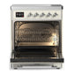 Ilve UMIB30QNR3AWC Ilve Umib30Qnr3Awc Majestic Iii 30 Inch Induction Range With 4 Elements, 4 Cu. Ft. Oven Capacity (Solid Door, Antique White, Chrome)