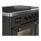 Ilve UMDIB40NR3MGB Ilve Umdib40Nr3Mgb Majestic Iii 40 Inch Induction Range With 6 Elements, 3.82 Cu. Ft. Total Oven Capacity (Triple Glass Door, Graphite Matte, Burnished)