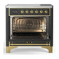 Ilve UMIB36QNR3MGG Ilve Umib36Qnr3Mgg Majestic Iii 36 Inch Induction Range With 6 Elements, 3.5 Cu. Ft. Total Oven Capacity (Solid Door, Graphite Matte, Brass)