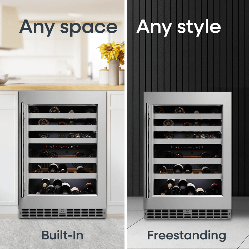 Element Appliance EWD24BES Cellara By Element 24 In., 46 Bottle Dual-Zone Wine Cooler - Stainless Steel