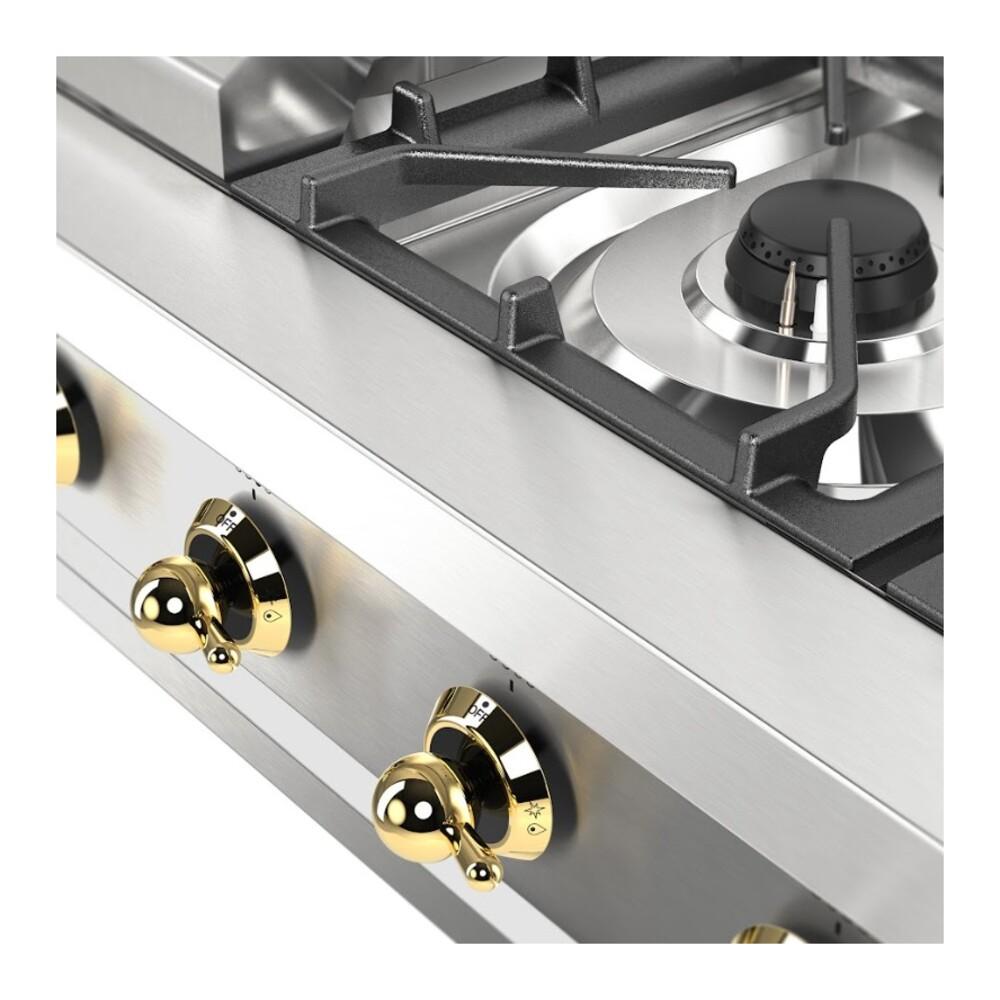 Ilve UHCP48FNSSG Ilve Uhcp48Fnssg Nostalgie Ii 48 Inch Built-In Gas Rangetop With Griddle, In Stainless Steel (Natural Gas)